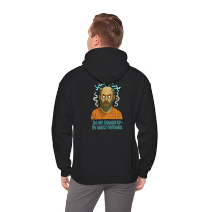 Hoodie — "I’m Not Charged Up, I’m Barely Contained" Electric Zombie Graphic Hoodie