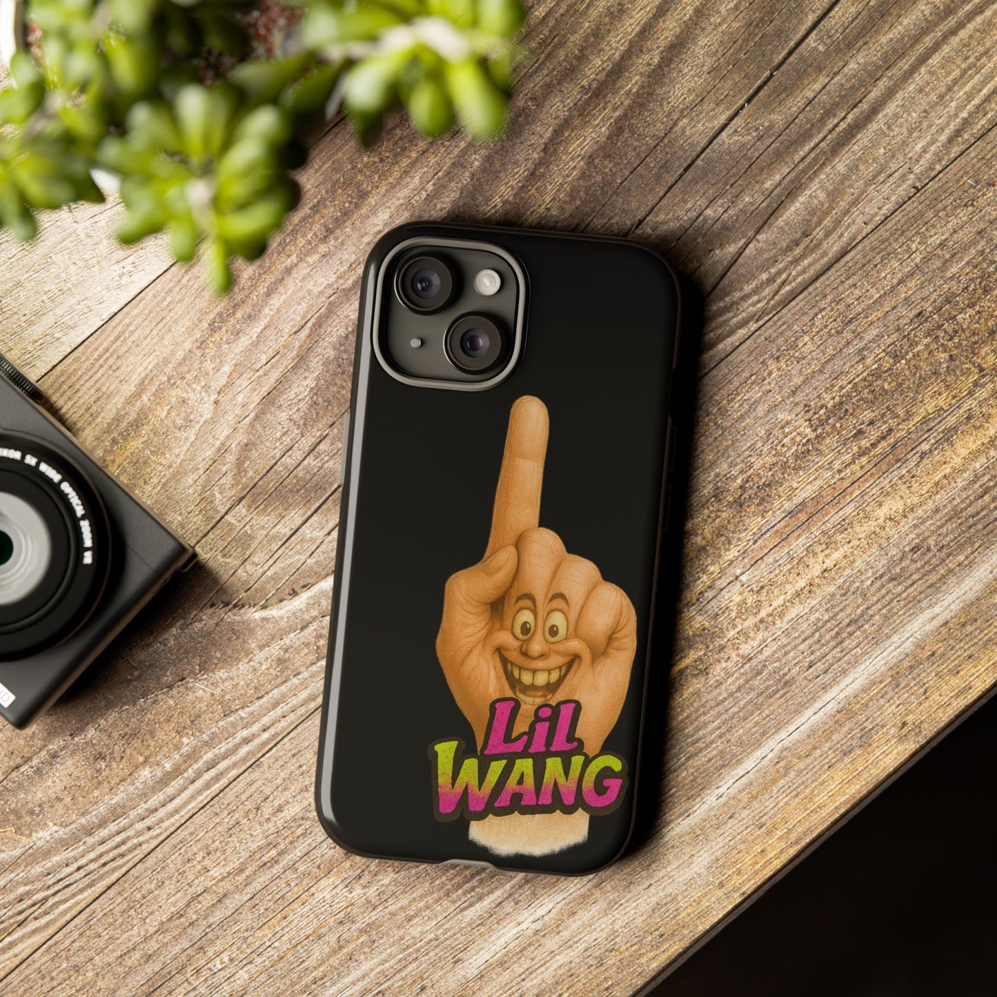 Phone Case — 'Lil Wang' Humorous Middle Finger Character Protective Cover