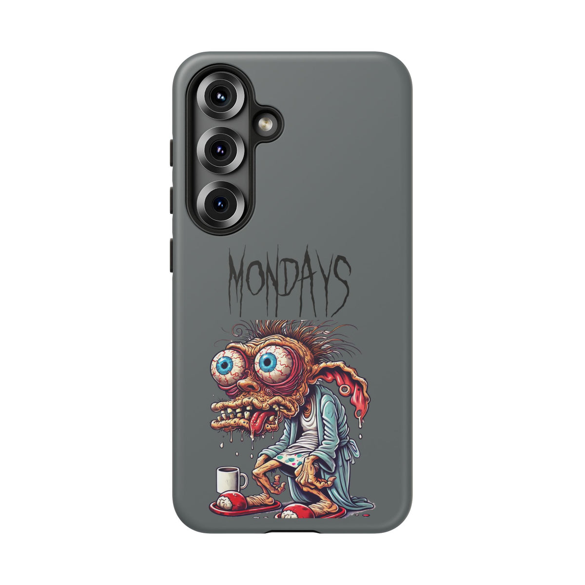 Mondays Zombie Character Phone Case – Funny Groggy Coffee Phone Cover
