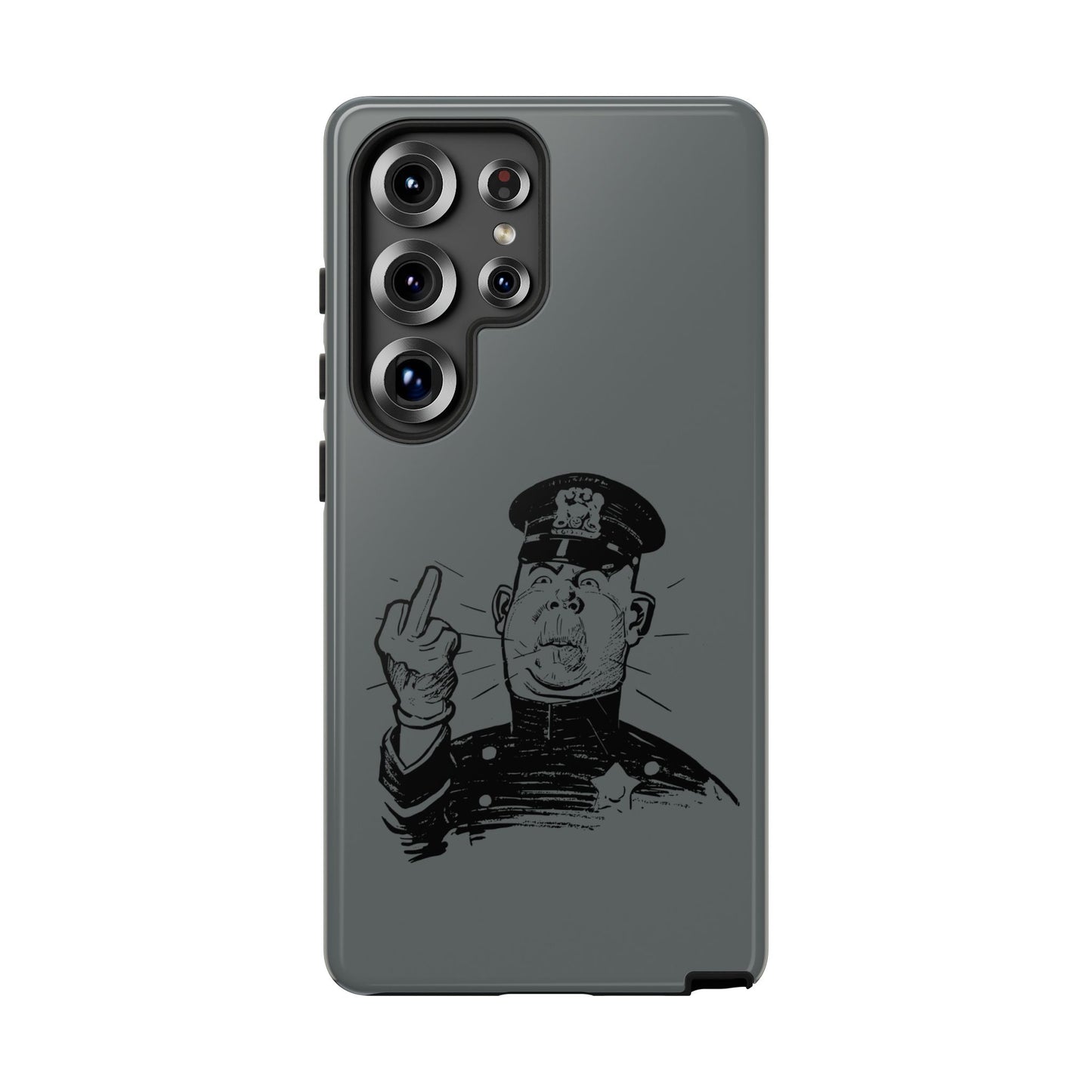 Vintage Cop Middle Finger Phone Case — Edgy Retro iPhone Protective Cover