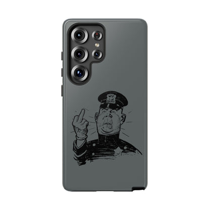 Vintage Cop Middle Finger Phone Case — Edgy Retro iPhone Protective Cover