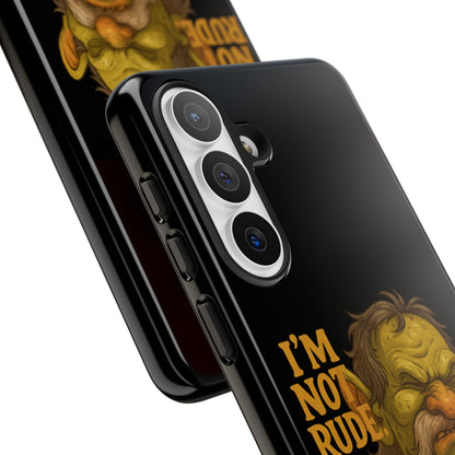 Phone Case — "I'm Not Rude, You're Just Exhausting" Grumpy Goblin Protective Cover