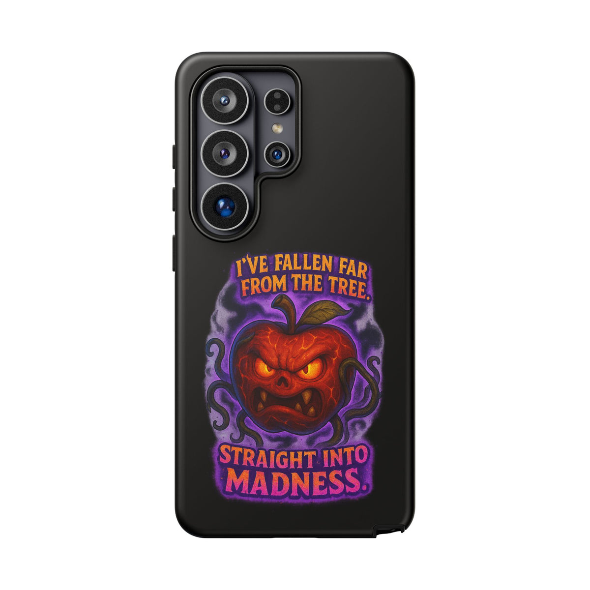 Phone Case — 'I've Fallen Far From the Tree, Straight Into Madness' Pumpkin Horror Design