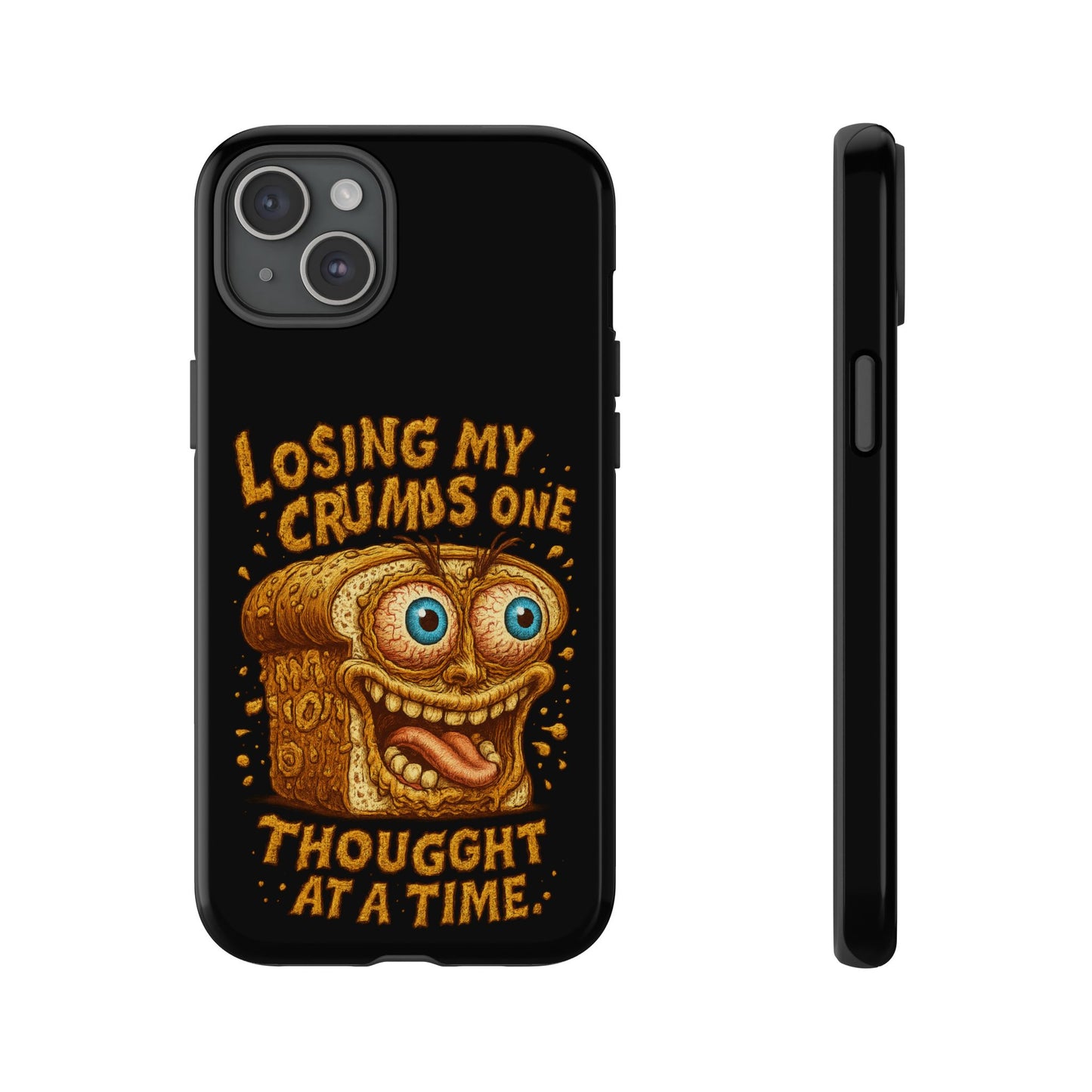 Phone Case — "Losing My Crumbs One Thought at a Time" Funny Retro Bread Illustration