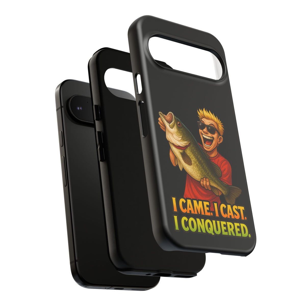 Fishing Phone Case — "I Came. I Cast. I Conquered." Graphic Bass Design