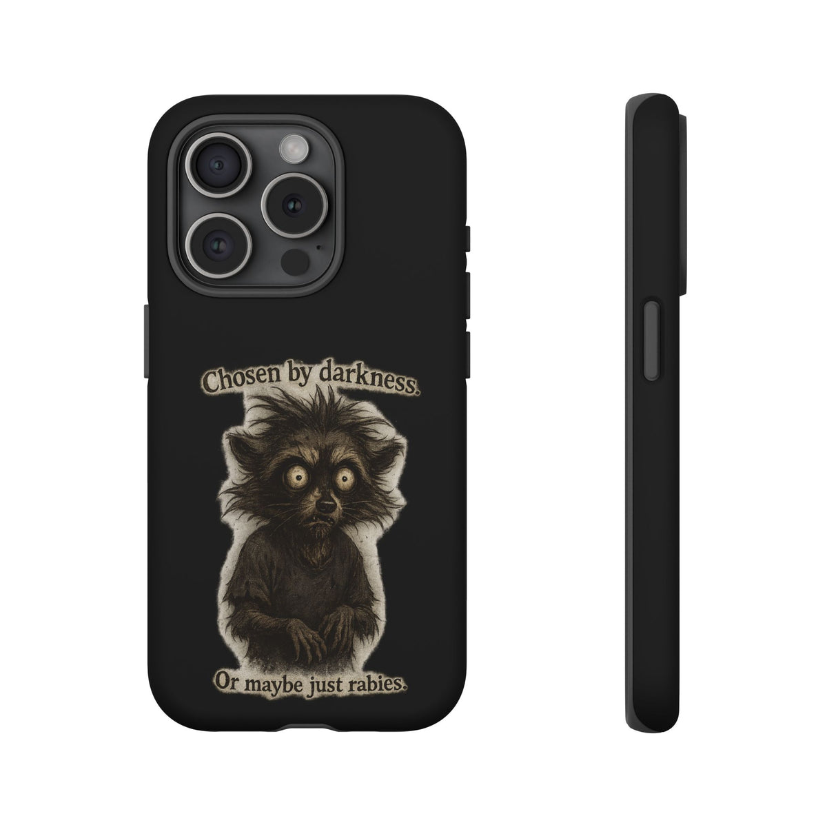 Phone Case - "Chosen by Darkness (Or Maybe Just Rabies)" Cute Creepy Retro Creature Protective Case