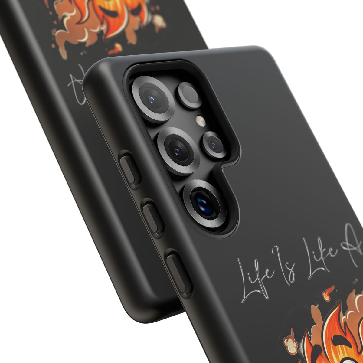 Cute Flaming Dumpster Phone Case — "Life Is Lit" Funny Burnout Phone Cover