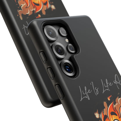 Cute Flaming Dumpster Phone Case — "Life Is Lit" Funny Burnout Phone Cover