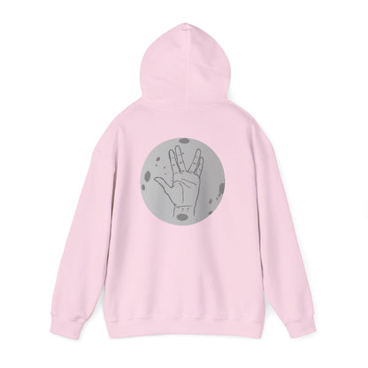 Vulcan Salute Hoodie — Retro Space Hand Graphic Pullover
