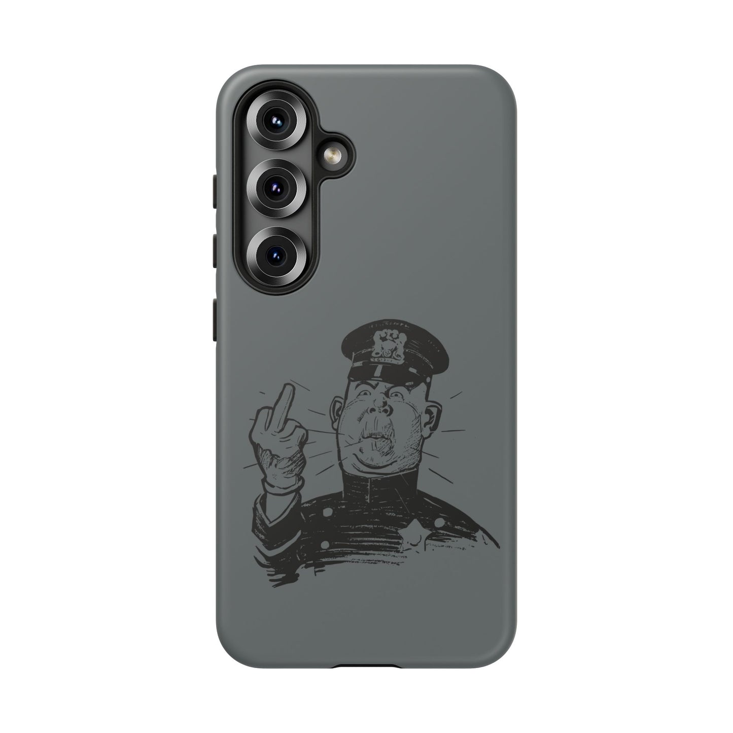 Vintage Cop Middle Finger Phone Case — Edgy Retro iPhone Protective Cover