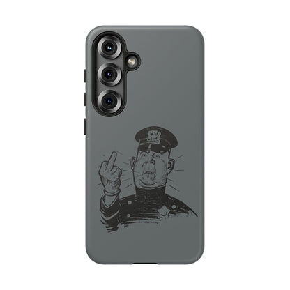 Vintage Cop Middle Finger Phone Case — Edgy Retro iPhone Protective Cover