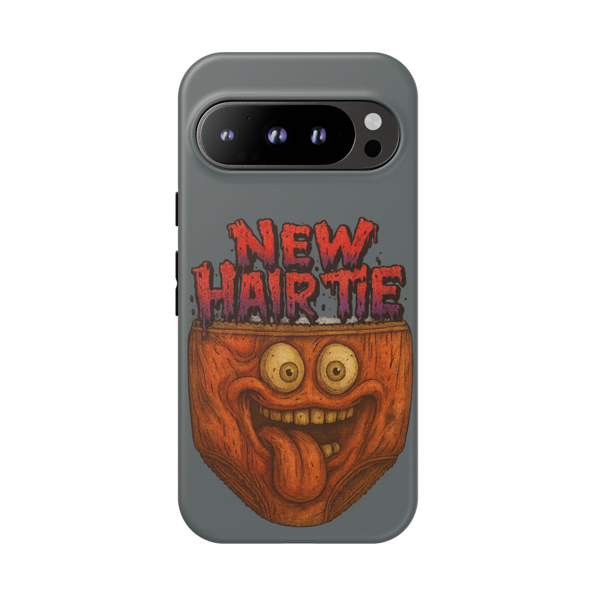 Phone Case — 'New Hairte' Funny Grinning Tongue-Out Monster Design