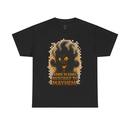 Ashes to Ashes Mischief to Mayhem T-Shirt | Halloween spooky design