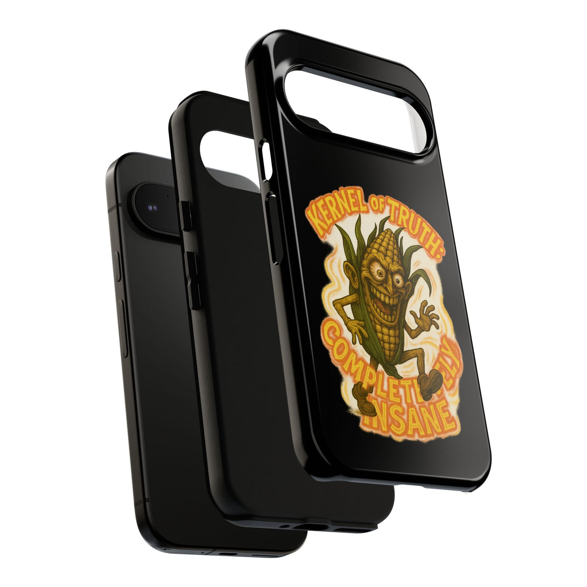 Corny Horror Phone Case - “Kernel of Truth, Completely Insane” Retro Corn Monster