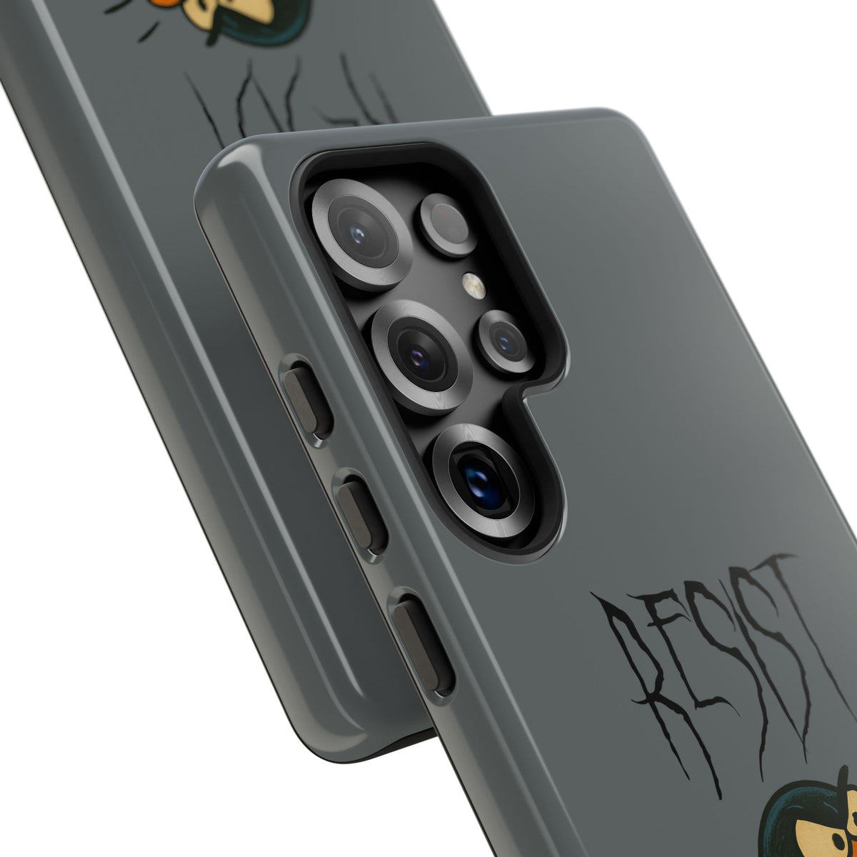 Resist Angry Penguin Phone Case — Protective iPhone Case with Bold Cartoon Design