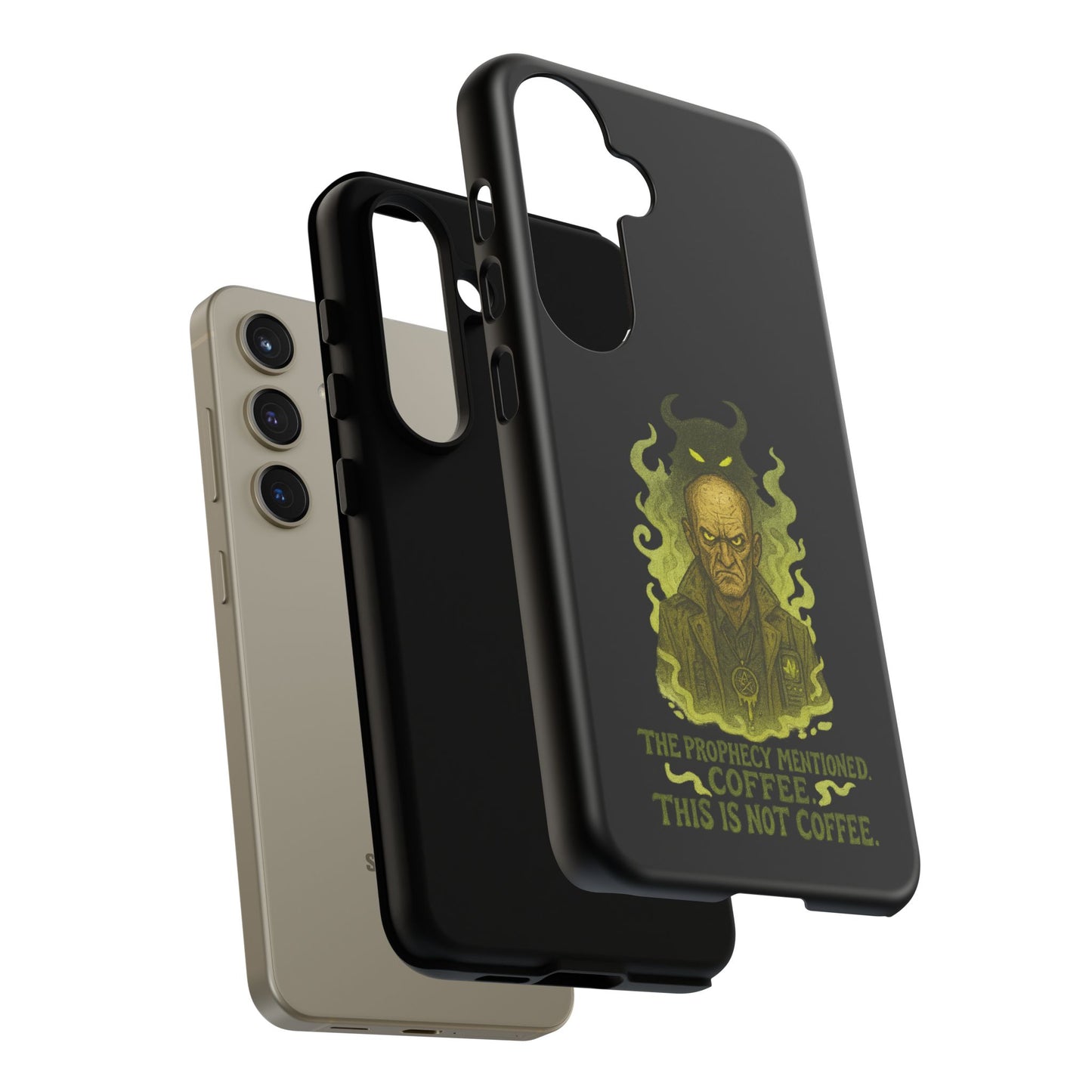 Phone Case — “The Prophecy Mentioned: Coffee This Is Not Coffee” Gothic Horror Design