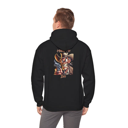 Make My Day Hoodie – Cartoon Gunslinger Attitude