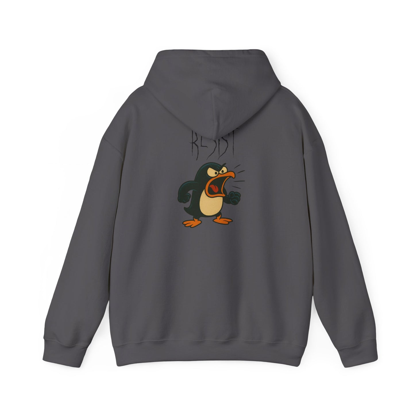 Angry Penguin Graphic Hoodie — 'ROAR' Retro Cartoon Streetwear