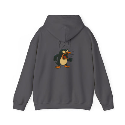 Angry Penguin Graphic Hoodie — 'ROAR' Retro Cartoon Streetwear