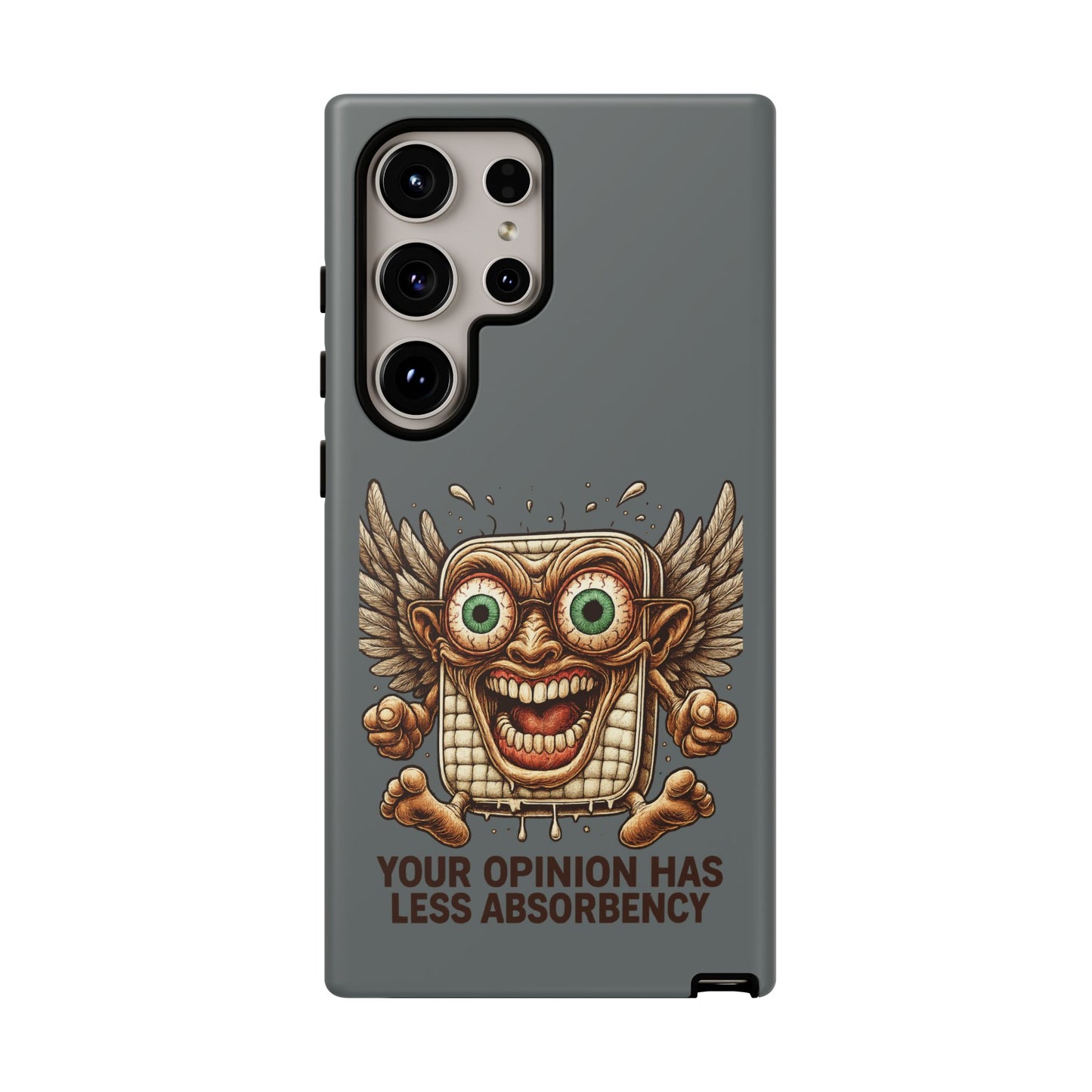 Phone Case — Funny Vintage Winged Toaster Design (“Your Opinion Has Less Absorbency”)