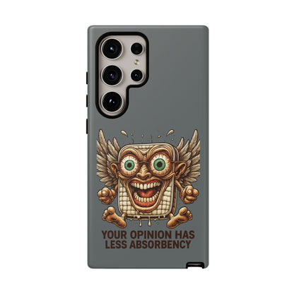 Phone Case — Funny Vintage Winged Toaster Design (“Your Opinion Has Less Absorbency”)