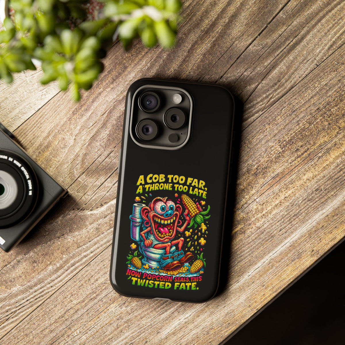 Phone Case — "A Cob Too Far" Popcorn Horror Design