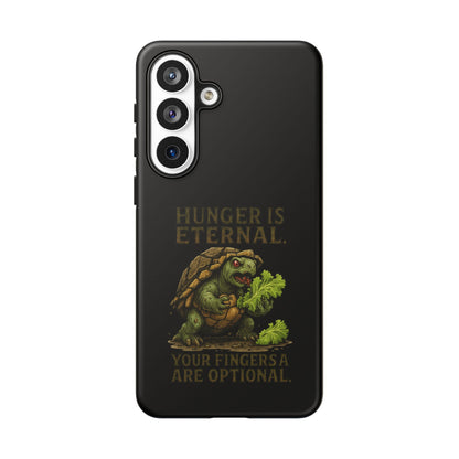 Phone Case — "Hunger Is Eternal, Your Fingers Are Optional" Turtle Monster Design